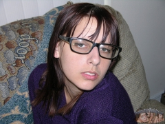 NERDY CHICK SHOWS HER HAIRY ASSHOLE - N