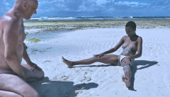 Fucking on the beach, interracial beach porn in Africa - N