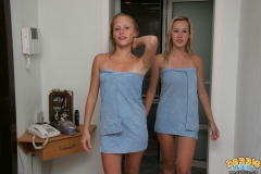 Teens fool around after shower - N