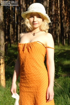 Cute blonde outdoors - N