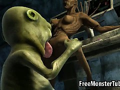 3D alien licks and fucks a sexy monster vixen