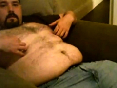 Chubby bear cumming