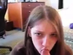 Cute teen sucking dick