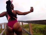 two sexy chocolate jada booty n tease