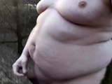 Chubby masturbates in the woods