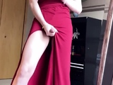 Shemale tranny enjoying solo masturbation