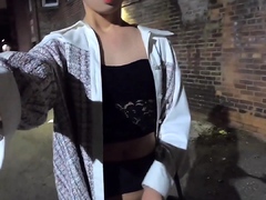 Solo Shemale Outdoor Jerking
