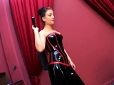 Femdom fetish mistresses fuck bdsm loser with strapon