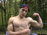 Flexin muscle and massaging a twink boy Randall White