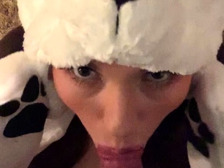 Mature brunette amateur giving a great POV blowjob