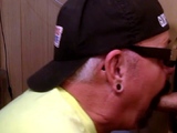 Gloryhole grandpa gives BJ to random guy