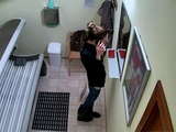 Slim teen in solarium