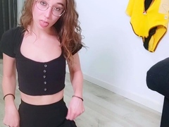 Amateur brunette in stockings luscious pussy fuck