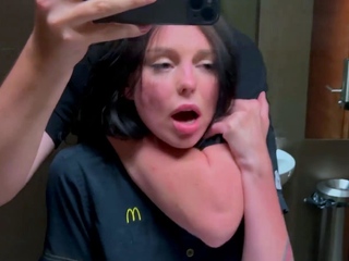 Risky public hook-up in the toilet.