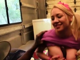 Blonde slut got her asshole destroyed by a big black dick