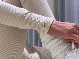 Amateur striptease and Solo masturbation