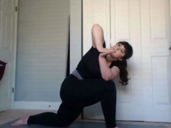 Amateur busty brunette masturbates and does hand job