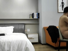 Cute amateur asian web cam girl playing with her toy