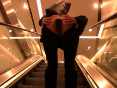 Amateur model in public nudity and outdoor dildo