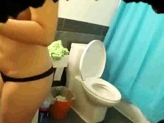 Asian stepmom, firm tits, big nipples (voyeur)